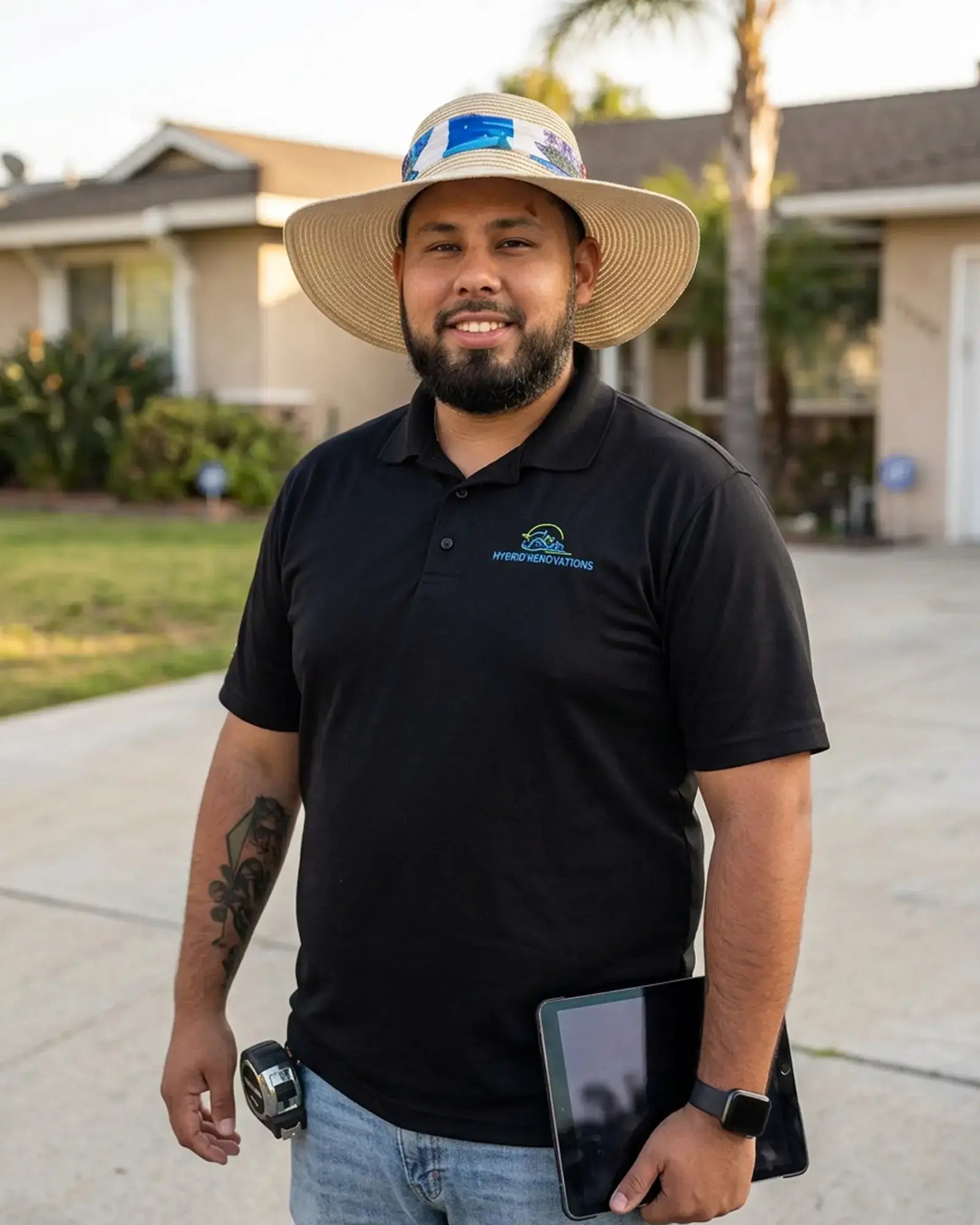Chris Pellezer, home renovation consultant at Hybrid Renovations, outside a single-family home in LA and Orange County