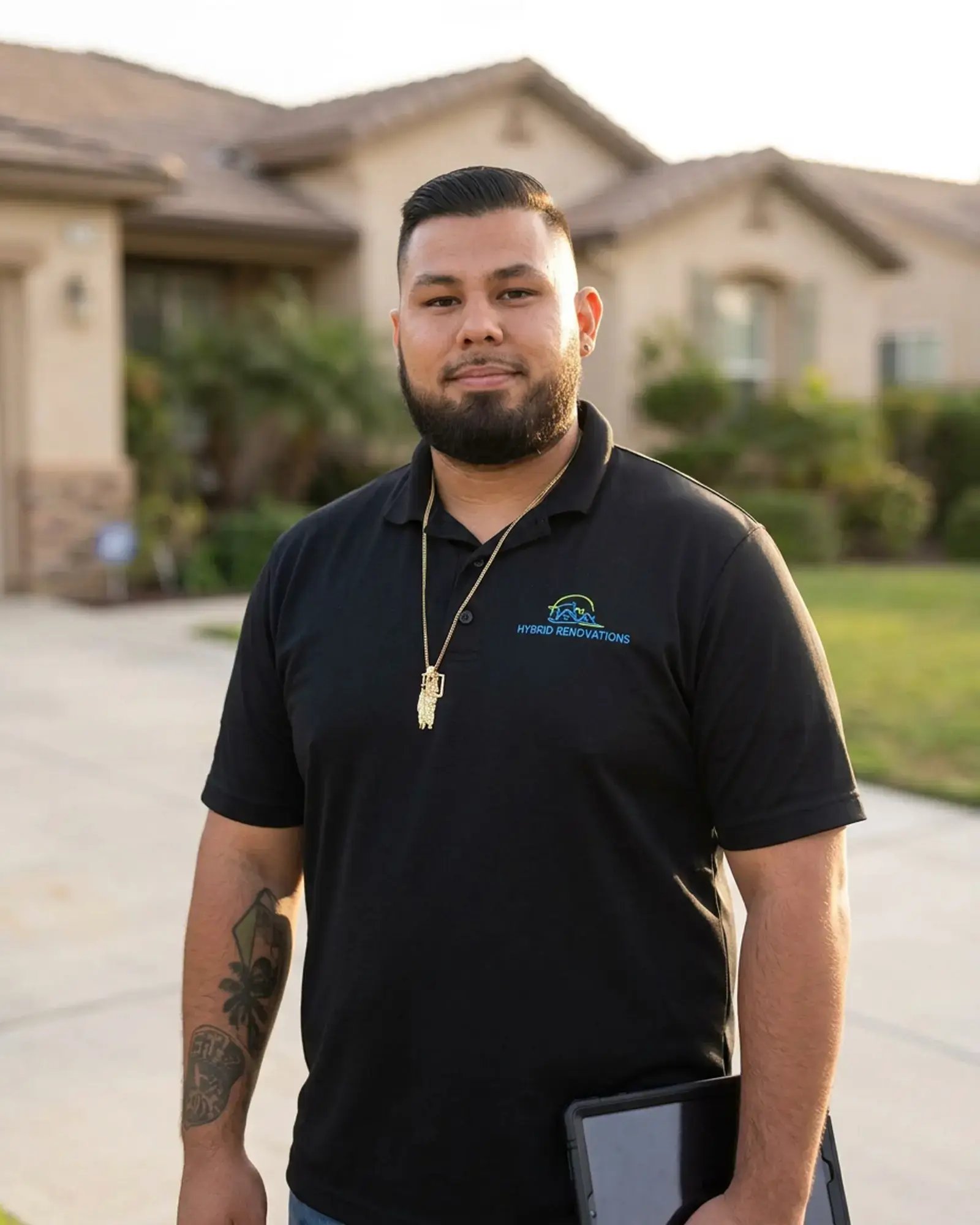Chris Pellezer, home renovation consultant at Hybrid Renovations, outside a single-family home in LA and Orange County