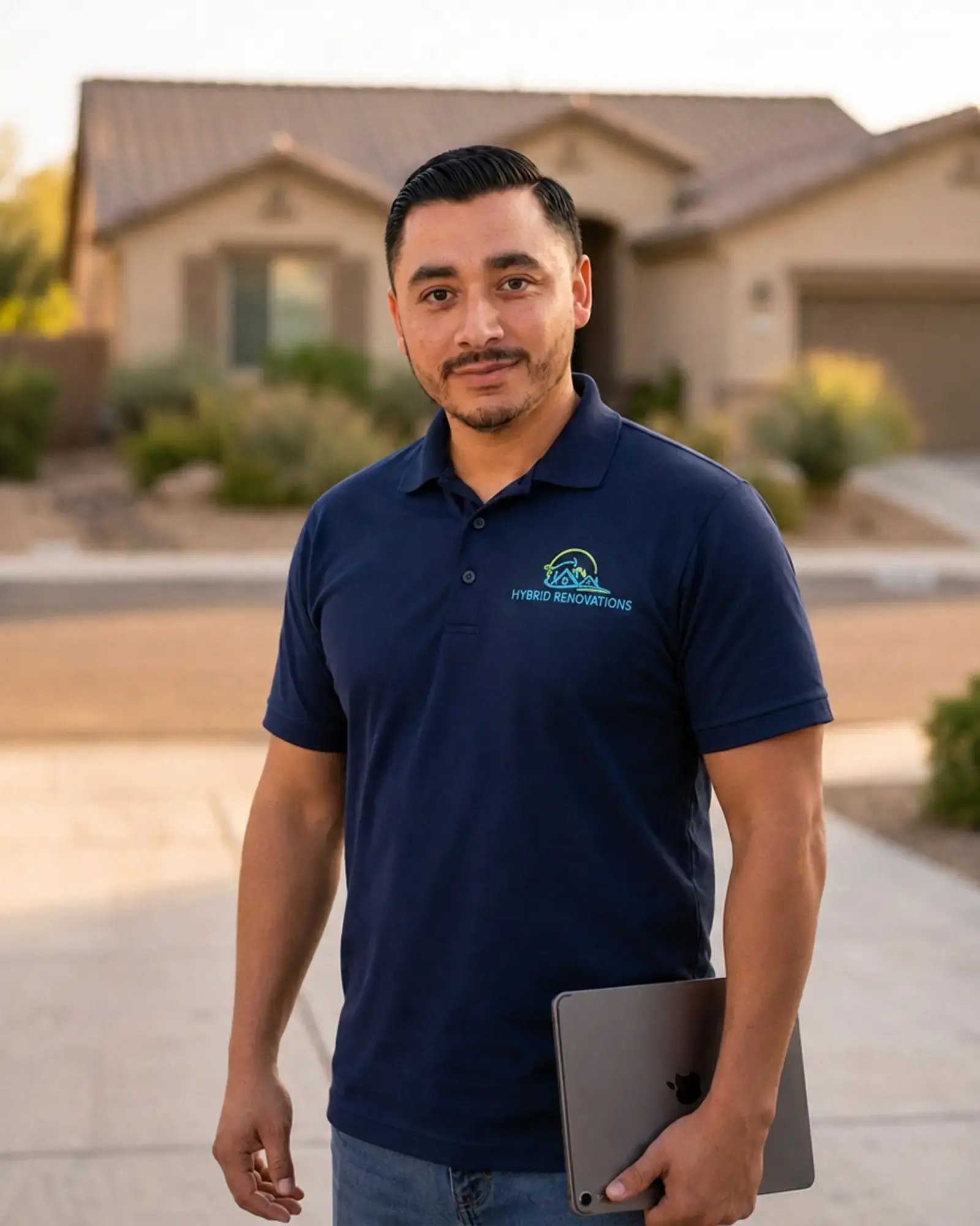 Edgar Palacios, home renovation consultant at Hybrid Renovations, outside a single-family home in LA and Orange County
