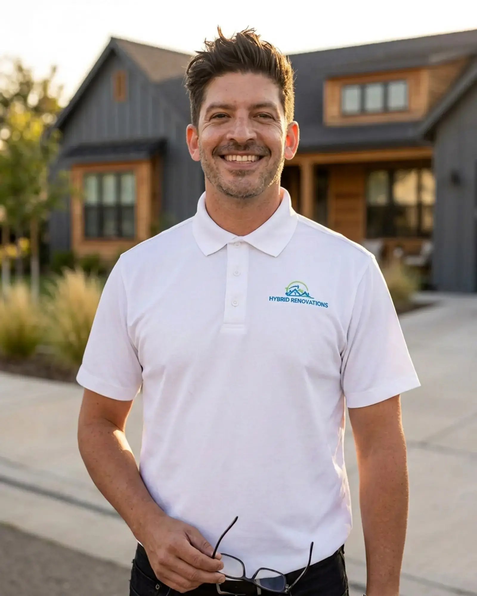 Joseph Canchola, home renovation consultant at Hybrid Renovations, outside a single-family home in LA and Orange County