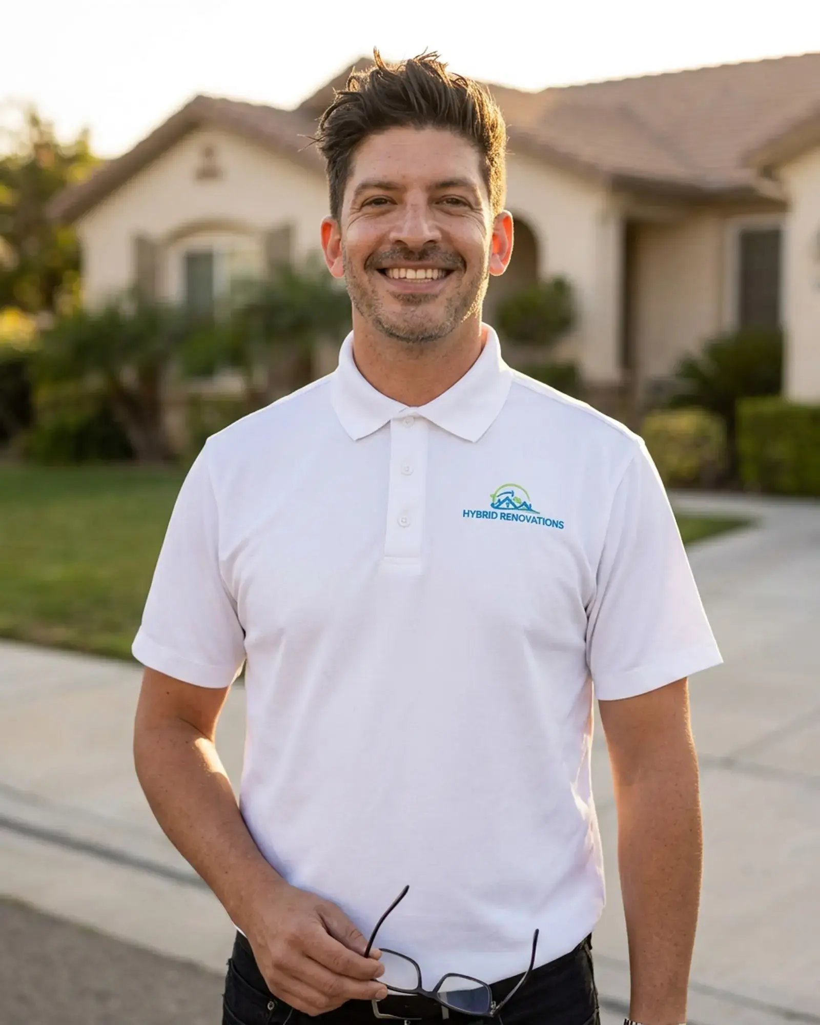 Joseph Canchola, home renovation consultant at Hybrid Renovations, outside a single-family home in LA and Orange County