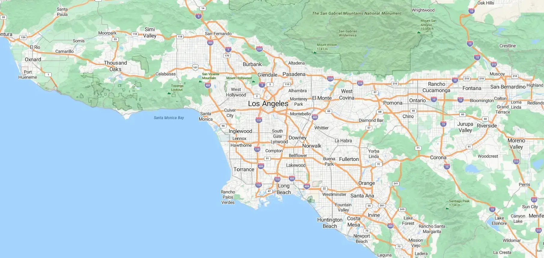 Los Angeles County map