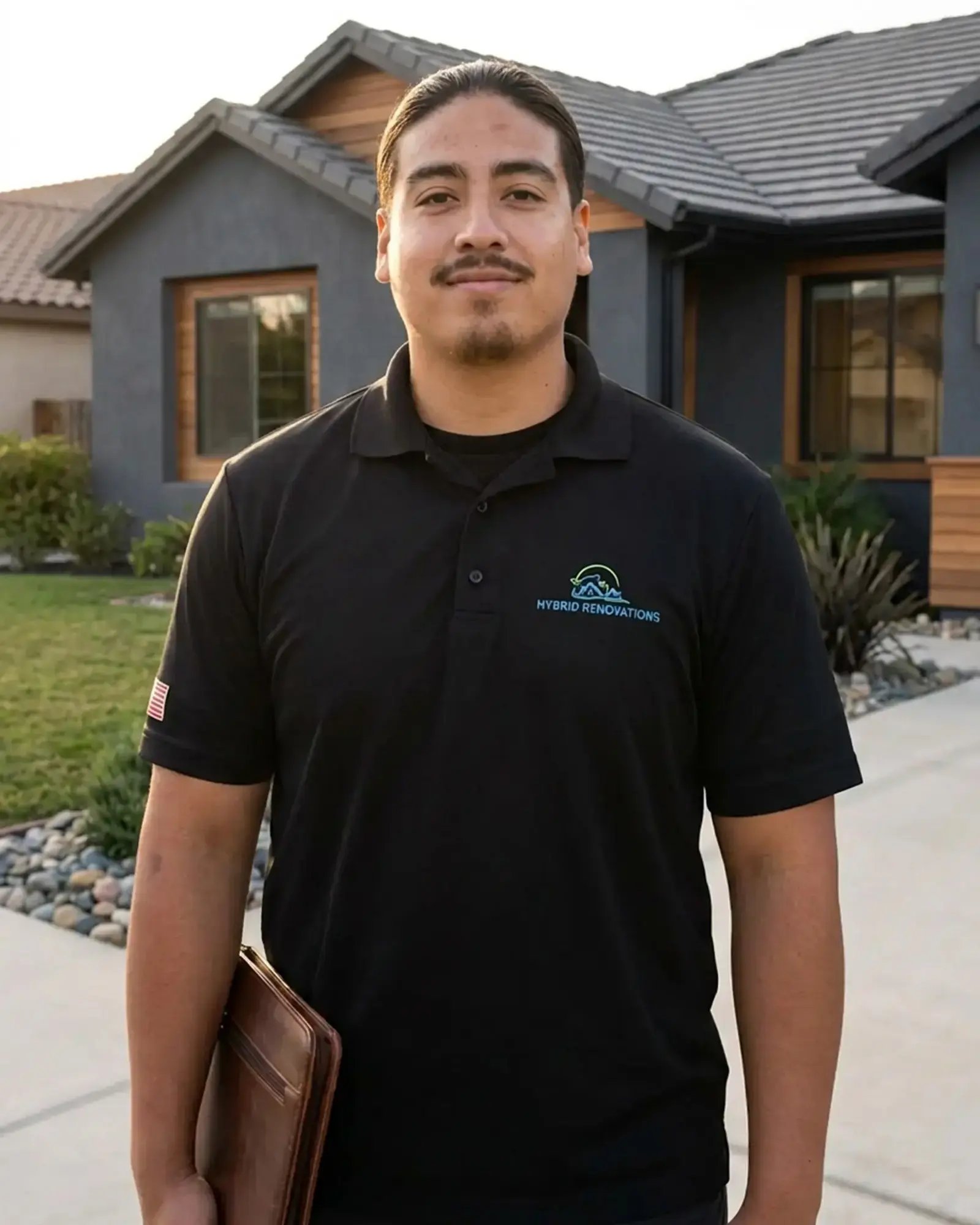 Saul Pinzon, home renovation consultant at Hybrid Renovations, outside a single-family home in LA and Orange County