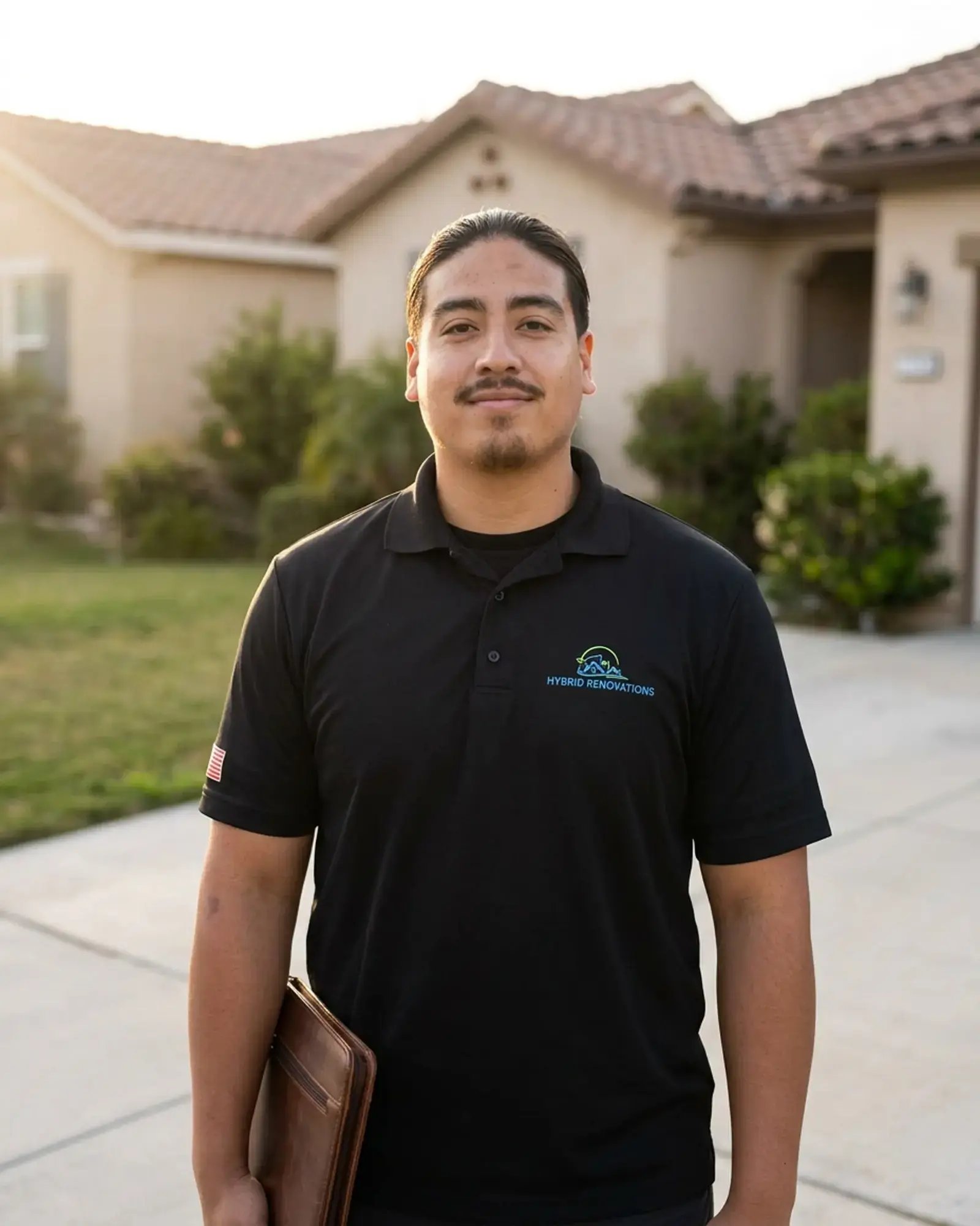 Saul Pinzon, home renovation consultant at Hybrid Renovations, outside a single-family home in LA and Orange County