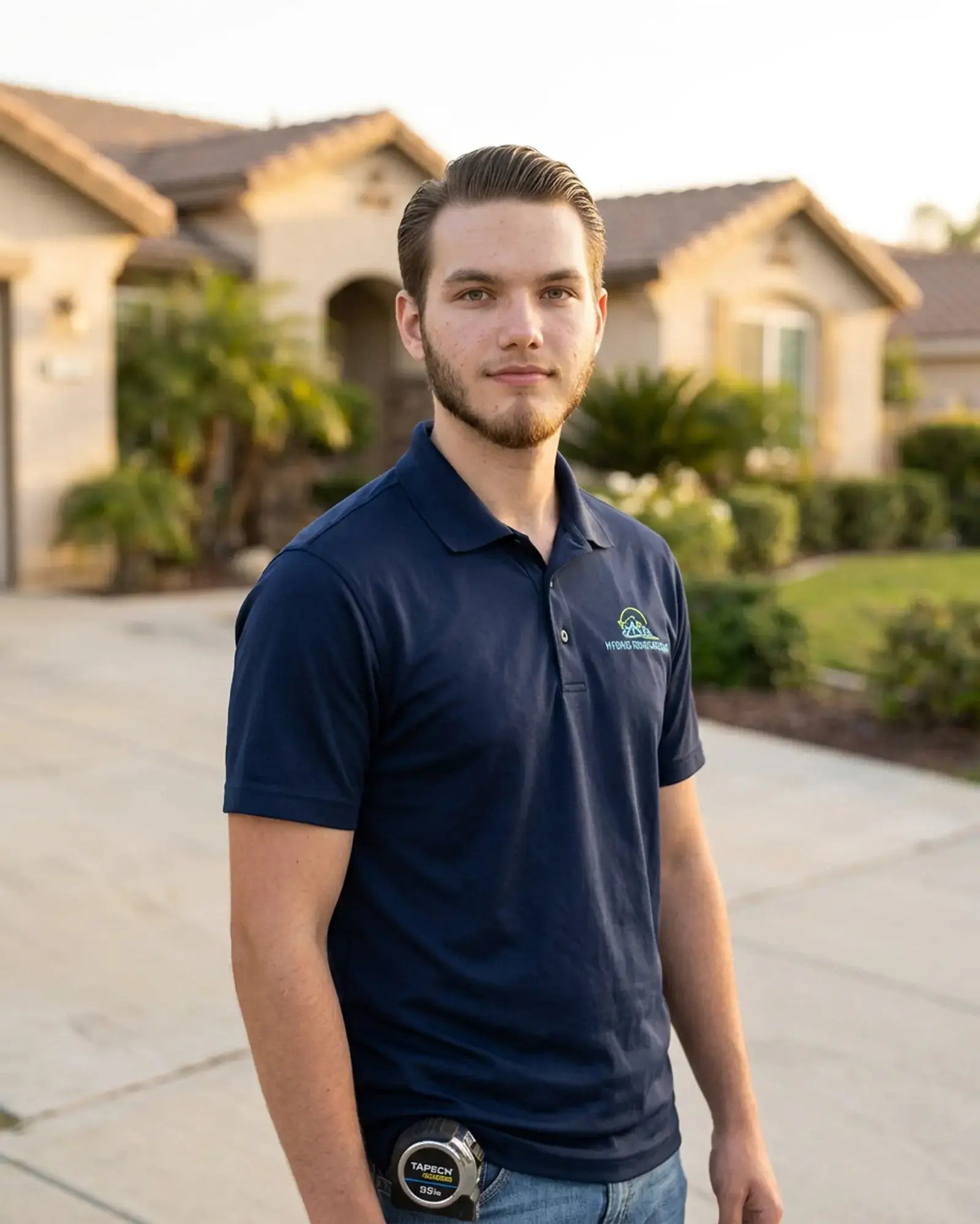 Tristin Meyer, home renovation consultant at Hybrid Renovations, outside a single-family home in LA and Orange County