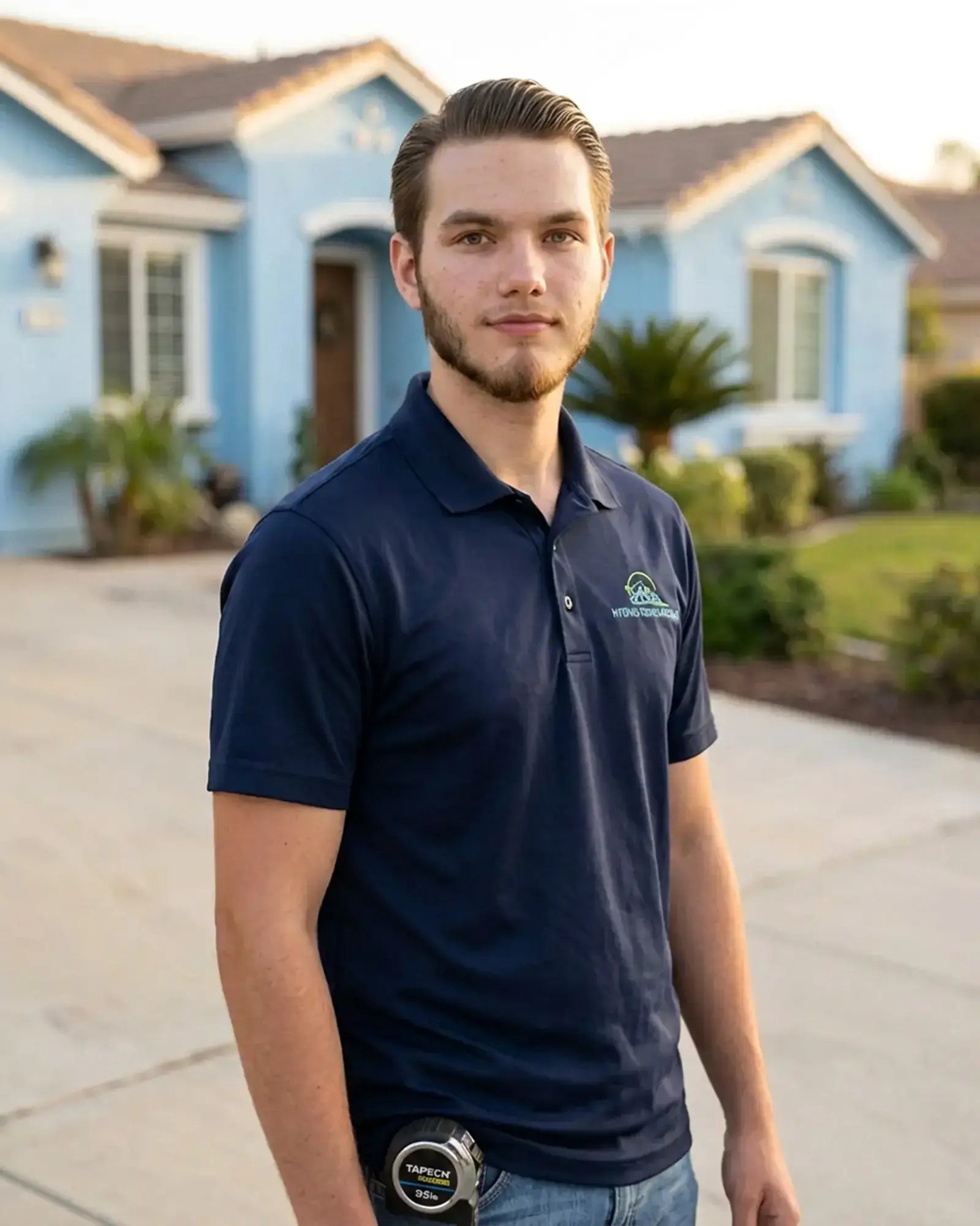 Tristin Meyer, home renovation consultant at Hybrid Renovations, outside a single-family home in LA and Orange County